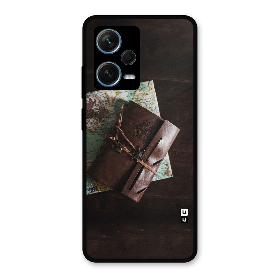 Map Journal Metal Back Case for Redmi Note 12 Pro Plus 5G