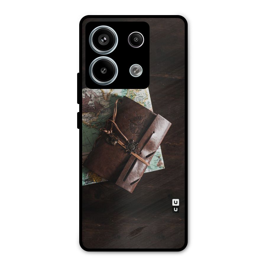 Map Journal Metal Back Case for Redmi Note 13 Pro 5G