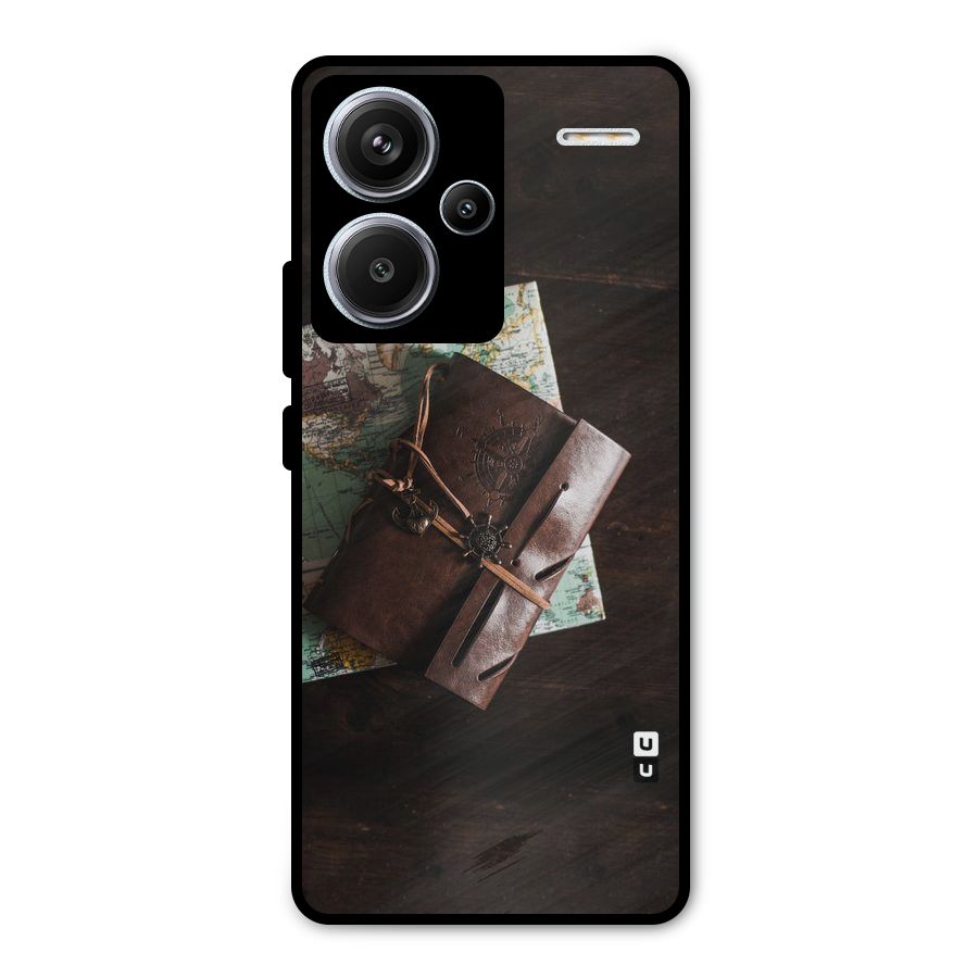 Map Journal Metal Back Case for Redmi Note 13 Pro Plus