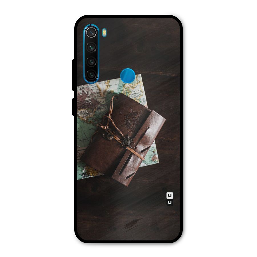 Map Journal Metal Back Case for Redmi Note 8