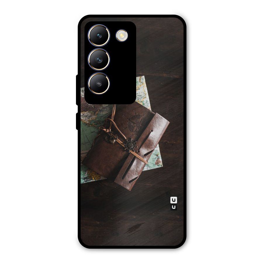 Map Journal Metal Back Case for Vivo T3 5G