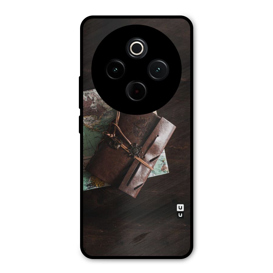 Map Journal Metal Back Case for Vivo T4