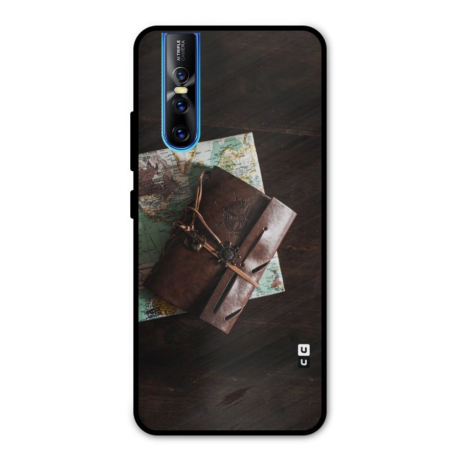 Map Journal Metal Back Case for Vivo V15 Pro