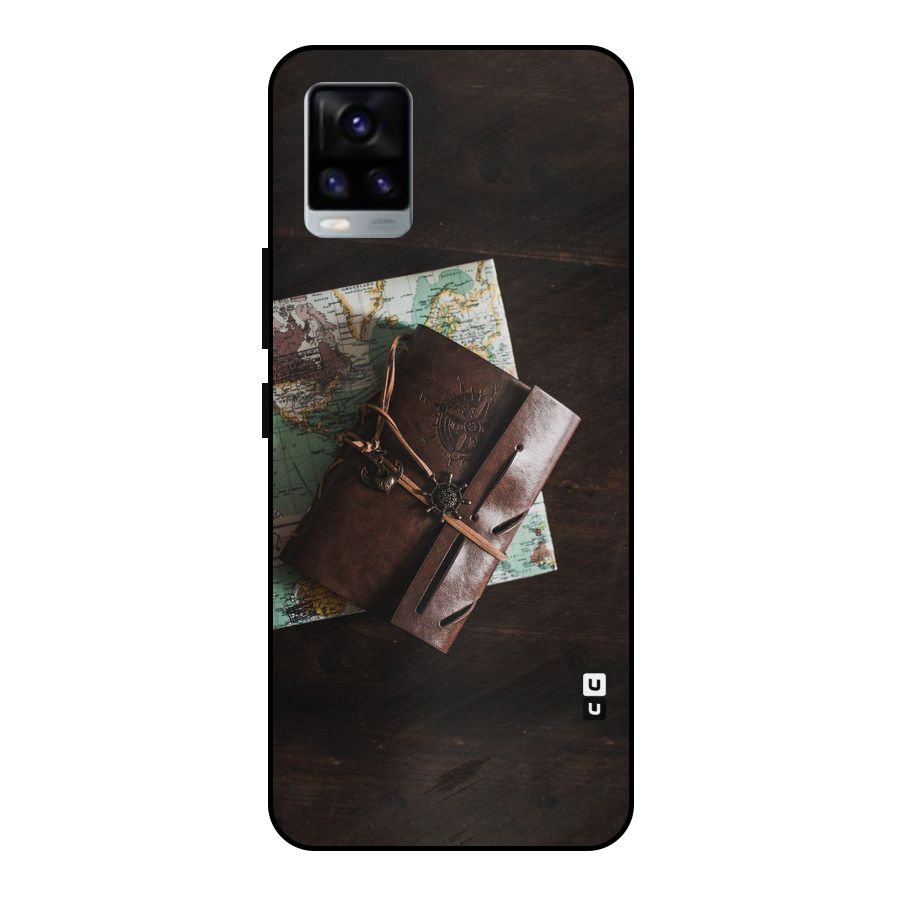 Map Journal Metal Back Case for Vivo V20