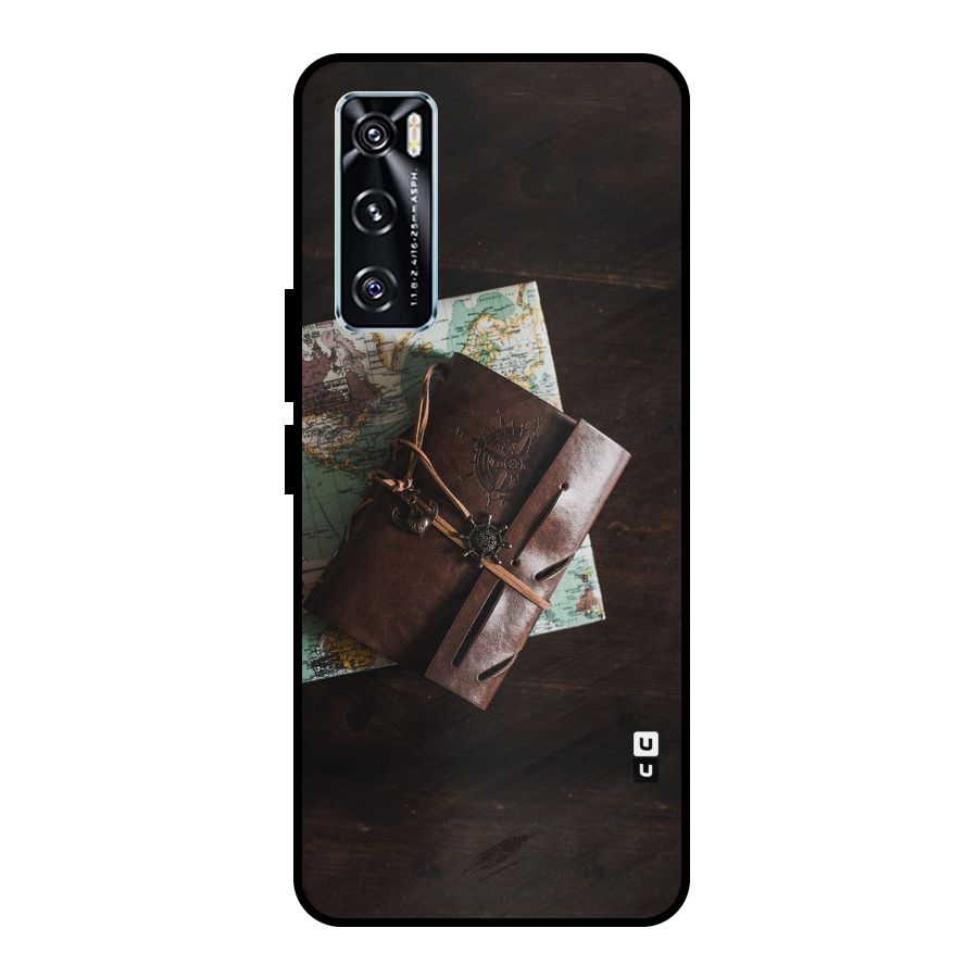 Map Journal Metal Back Case for Vivo V20 SE