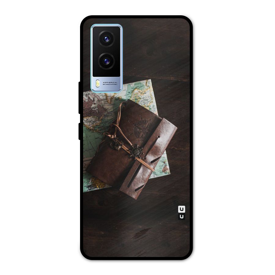 Map Journal Metal Back Case for Vivo V21e 5G