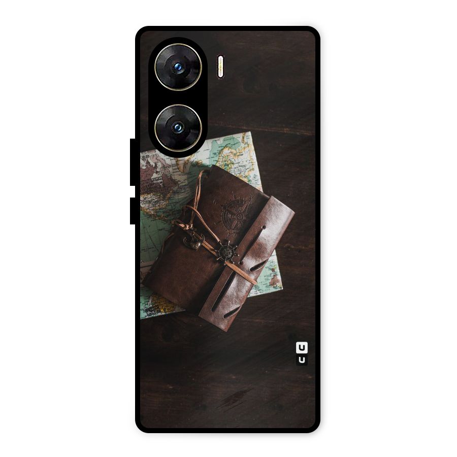 Map Journal Metal Back Case for Vivo V29e