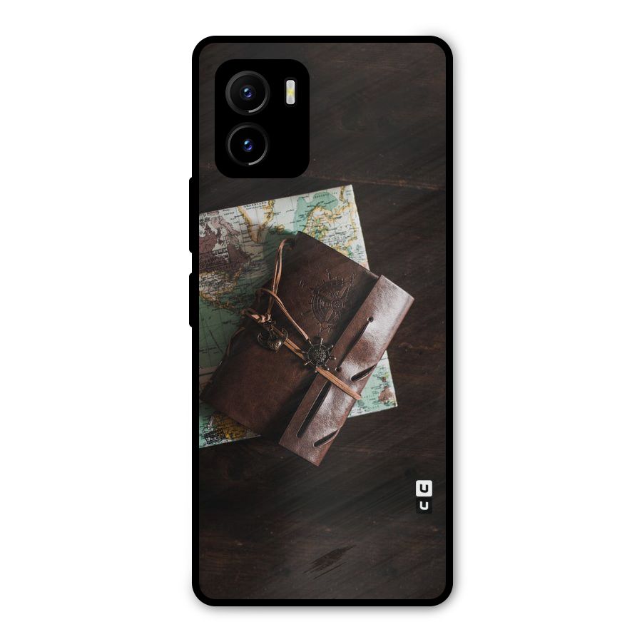 Map Journal Metal Back Case for Vivo Y15s