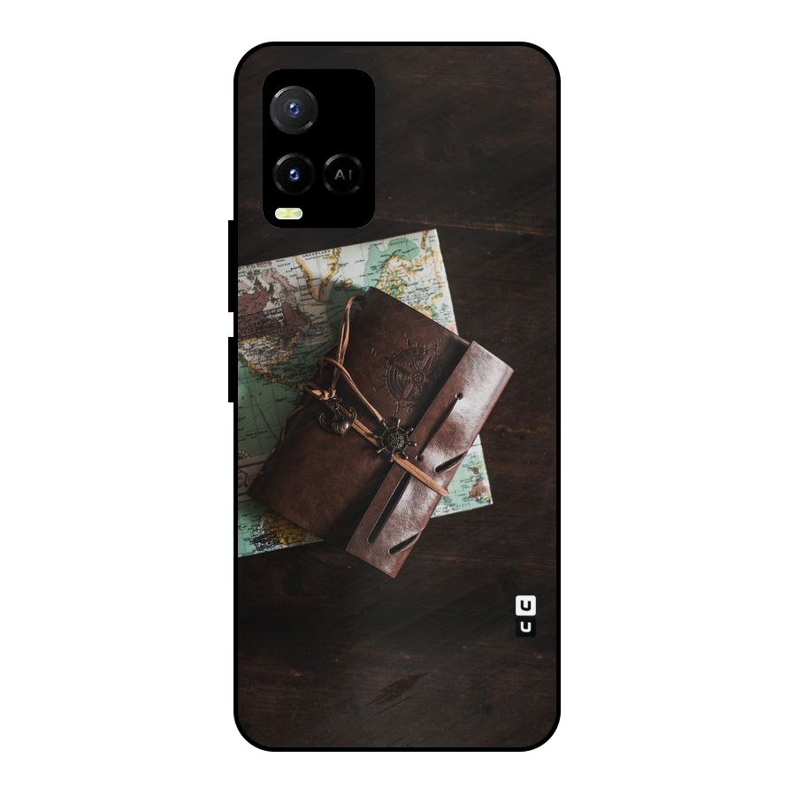 Map Journal Metal Back Case for Vivo Y21T