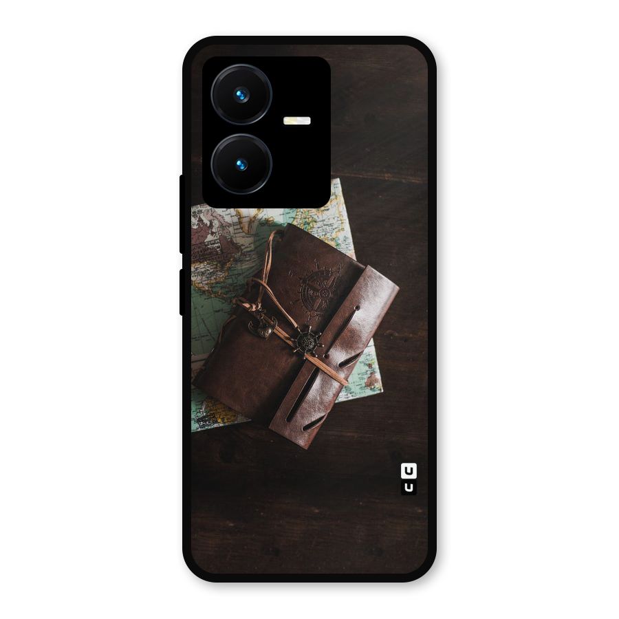 Map Journal Metal Back Case for Vivo Y22