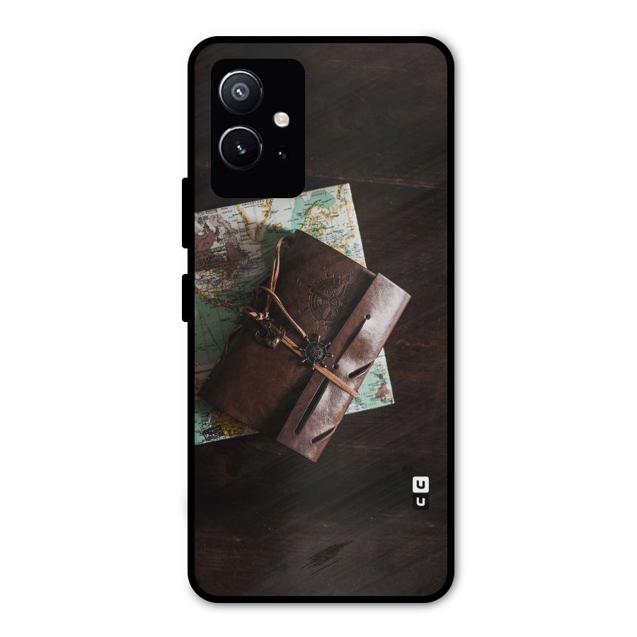 Map Journal Metal Back Case for Vivo Y75 5G