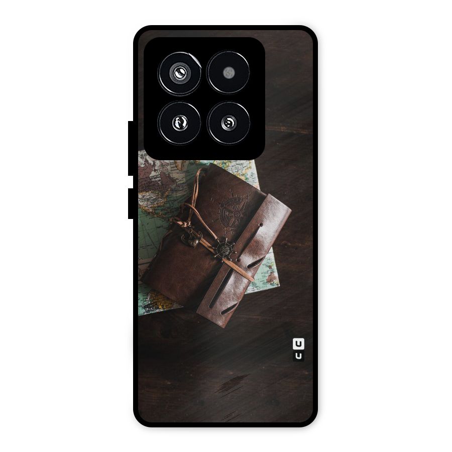 Map Journal Metal Back Case for Xiaomi 14 Pro