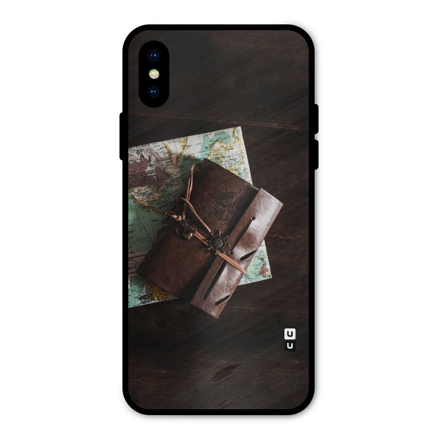 Map Journal Metal Back Case for iPhone X