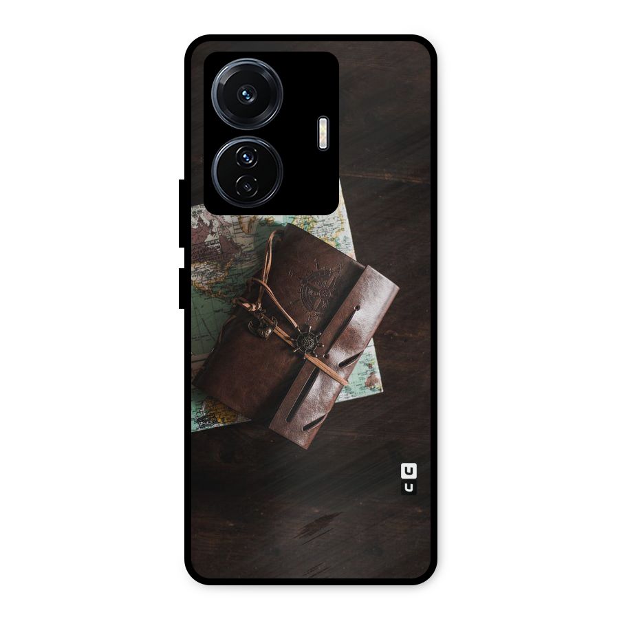 Map Journal Metal Back Case for iQOO Z6