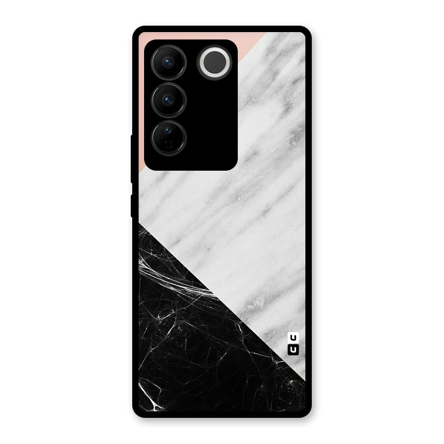 Marble Cuts Glass Back Case for Vivo V27
