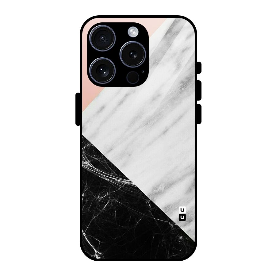 Marble Cuts Glass Back Case for iPhone 15 Pro