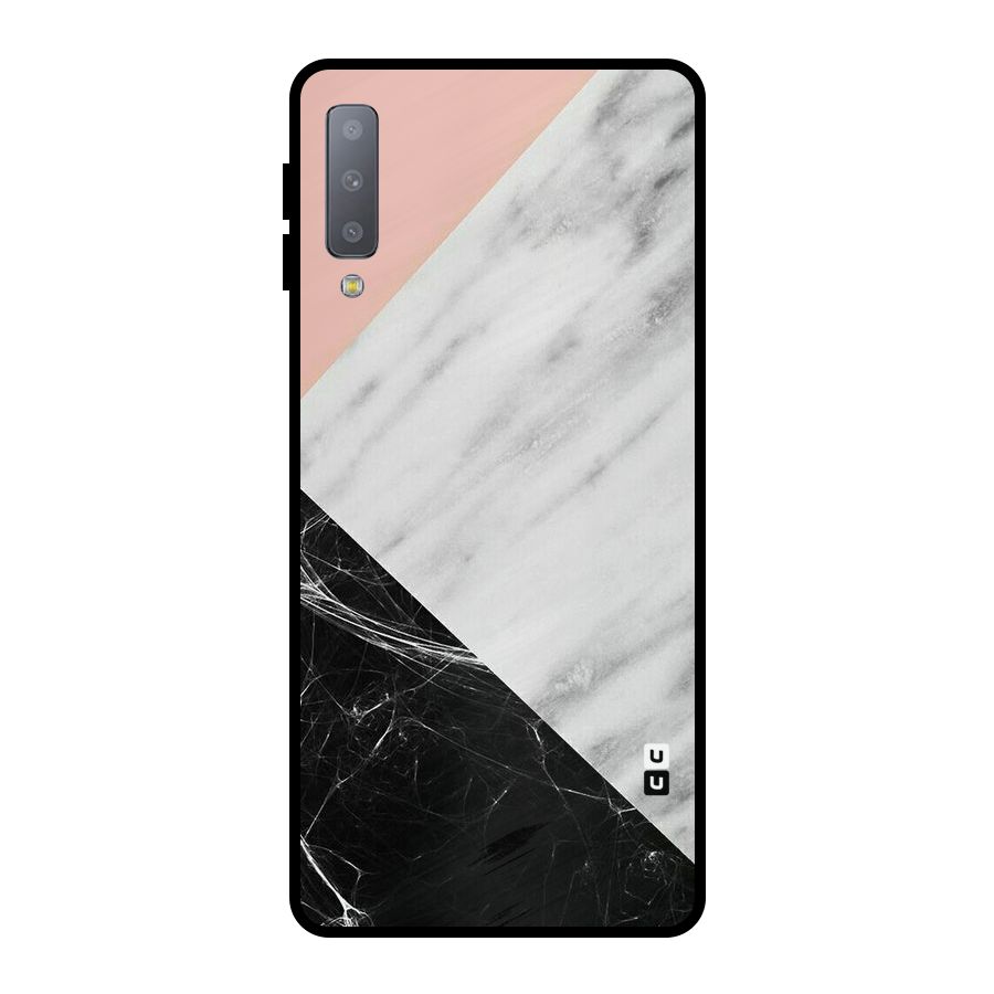 Marble Cuts Metal Back Case for Galaxy A7 (2018)
