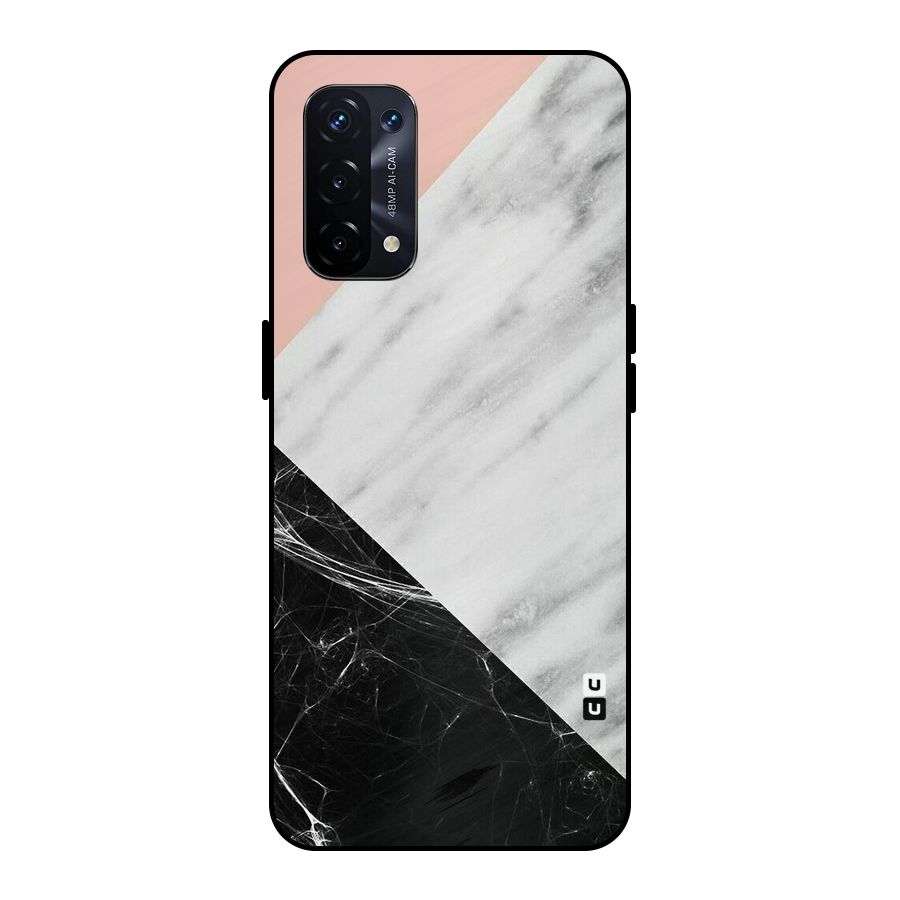 Marble Cuts Metal Back Case for Oppo A74 5G