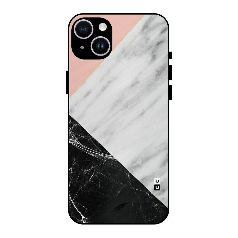 Marble Cuts Metal Back Case for iPhone 14 Plus