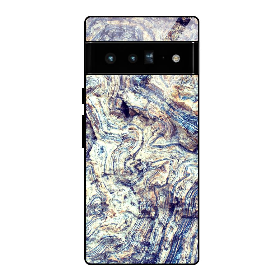 Marble Pattern Glass Back Case for Google Pixel 6 Pro