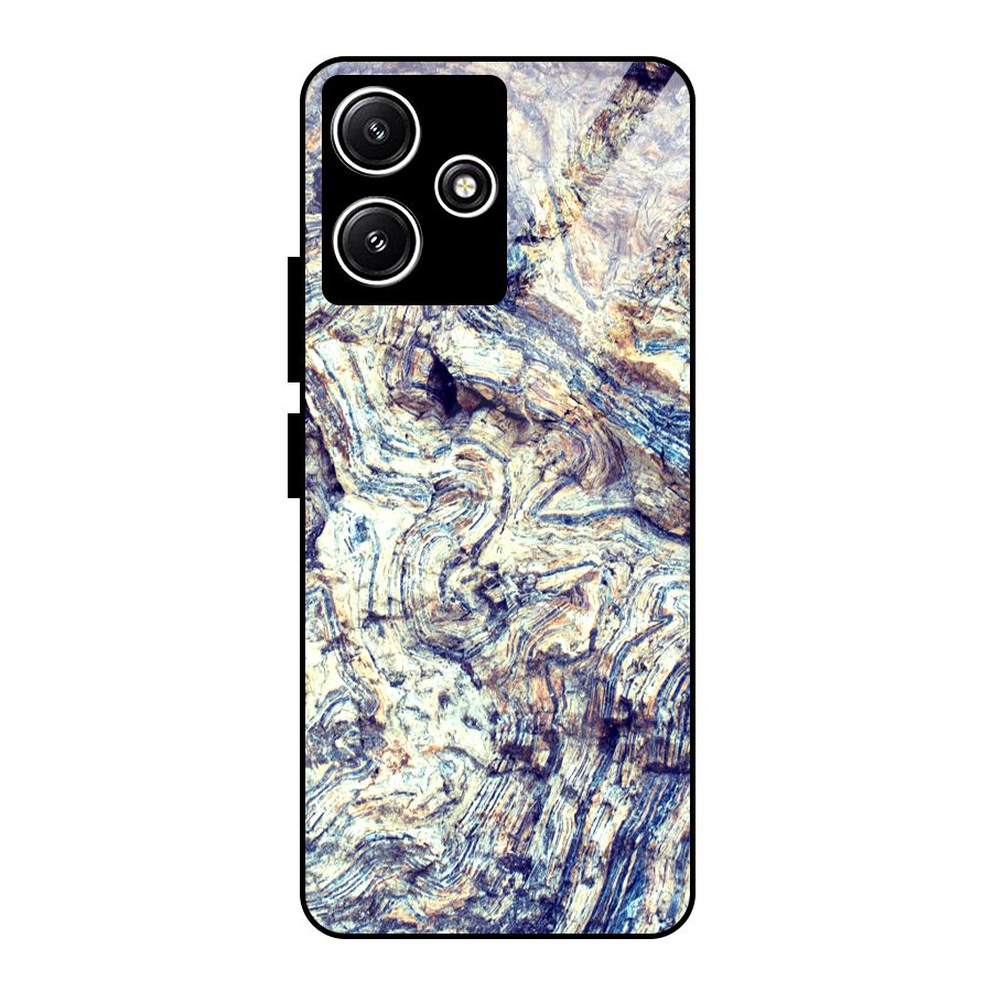 Marble Pattern Glass Back Case for Poco M6 Pro
