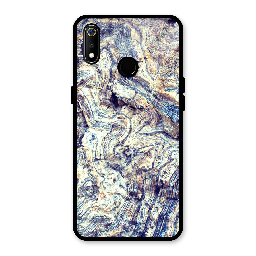 Marble Pattern Glass Back Case for Realme 3