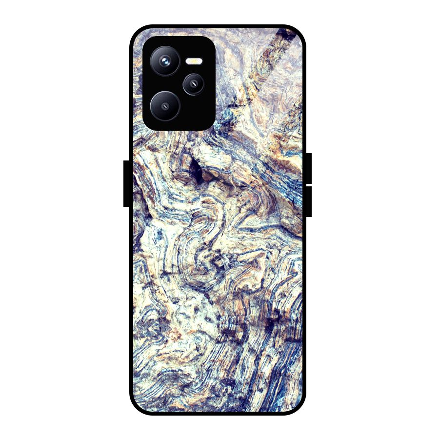 Marble Pattern Glass Back Case for Realme C35
