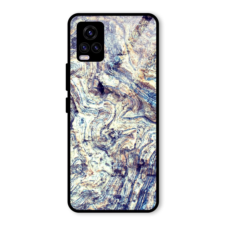 Marble Pattern Glass Back Case for Vivo V20 2021