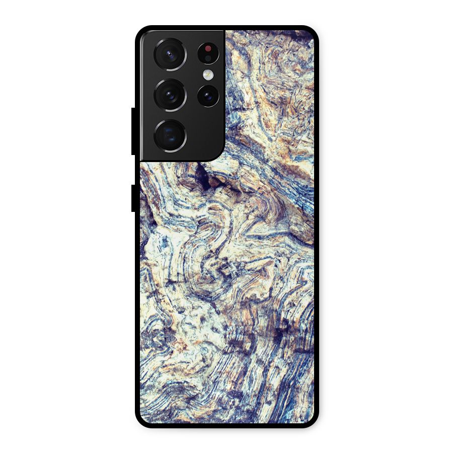 Marble Pattern Metal Back Case for Galaxy S21 Ultra 5G