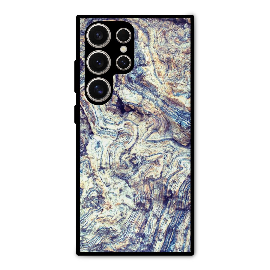 Marble Pattern Metal Back Case for Galaxy S24 Ultra