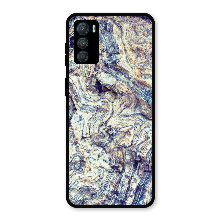 Marble Pattern Metal Back Case for Moto G42