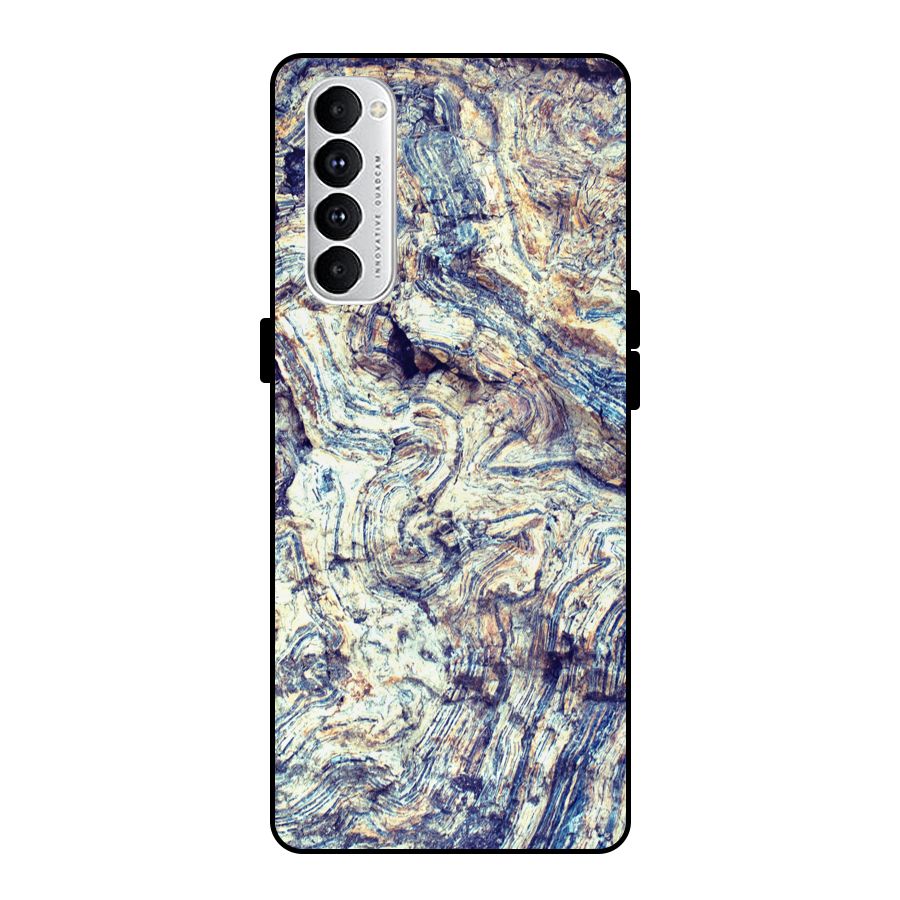 Marble Pattern Metal Back Case for Oppo Reno4 Pro
