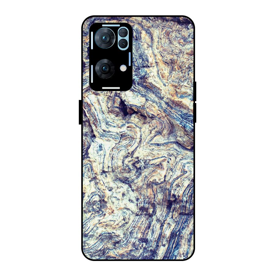 Marble Pattern Metal Back Case for Oppo Reno7 Pro 5G