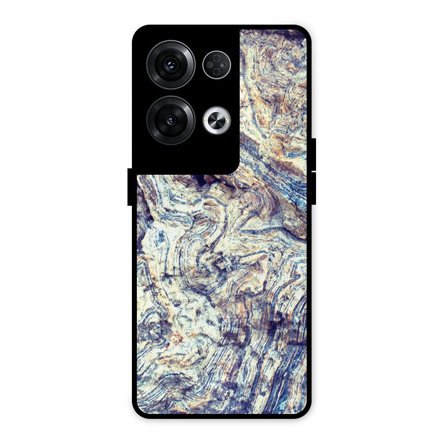 Marble Pattern Metal Back Case for Oppo Reno8 Pro 5G