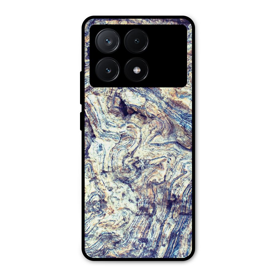 Marble Pattern Metal Back Case for Poco X6 Pro