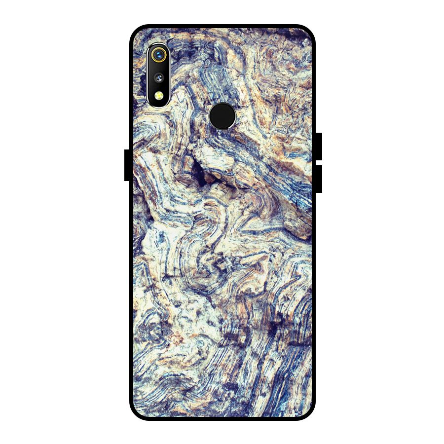 Marble Pattern Metal Back Case for Realme 3