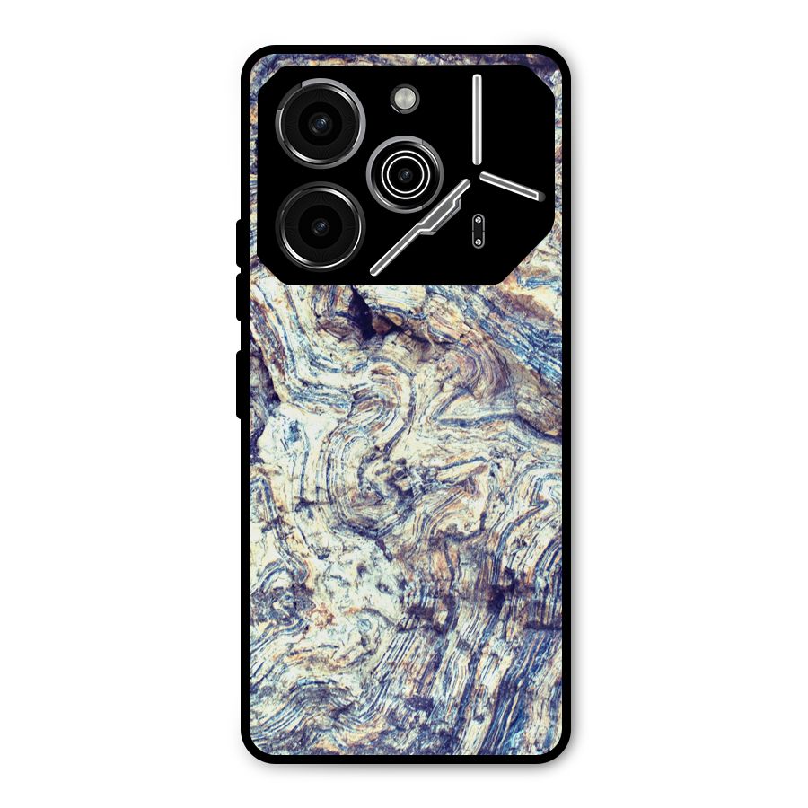 Marble Pattern Metal Back Case for Tecno Pova 6 Pro