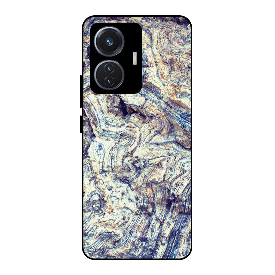 Marble Pattern Metal Back Case for Vivo T1 44W