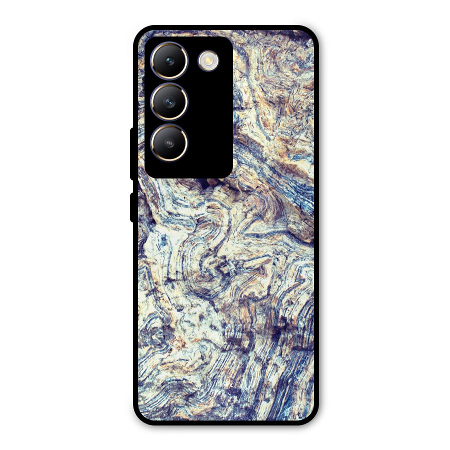 Marble Pattern Metal Back Case for Vivo T3 5G