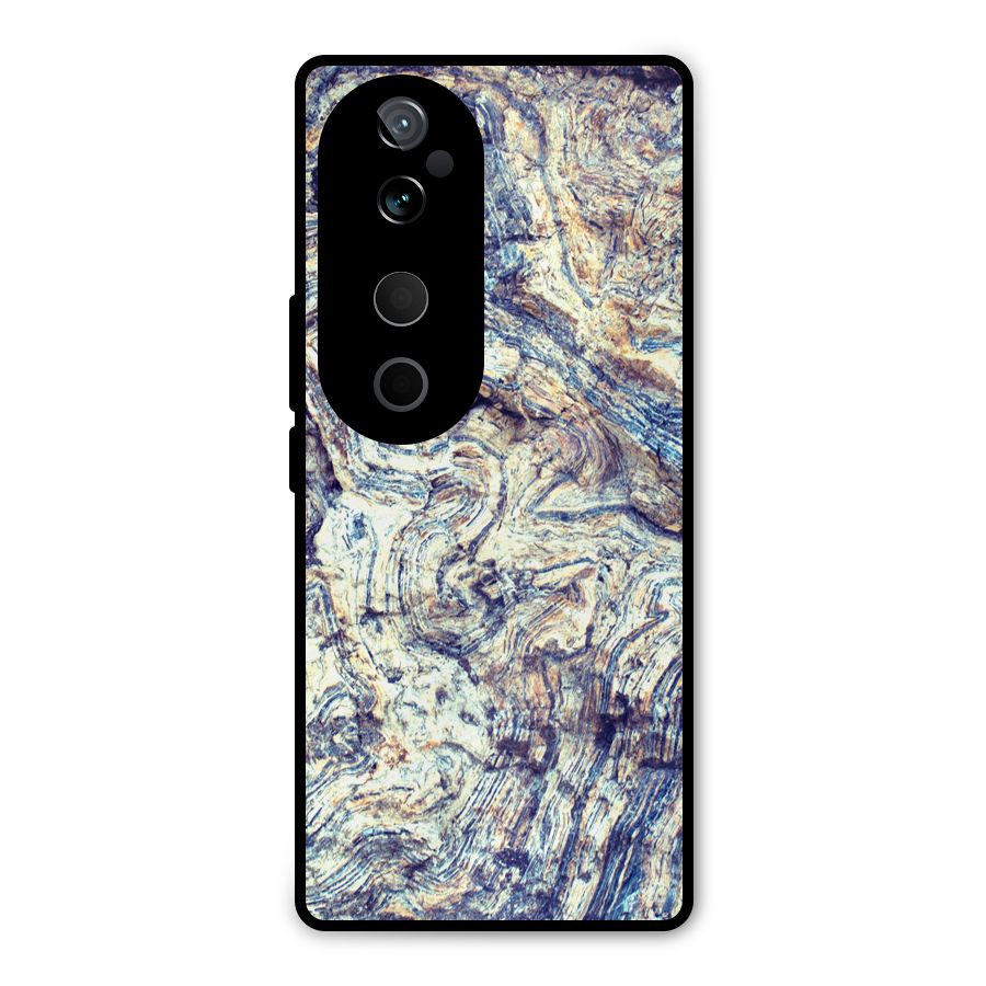 Marble Pattern Metal Back Case for Vivo T3 Ultra