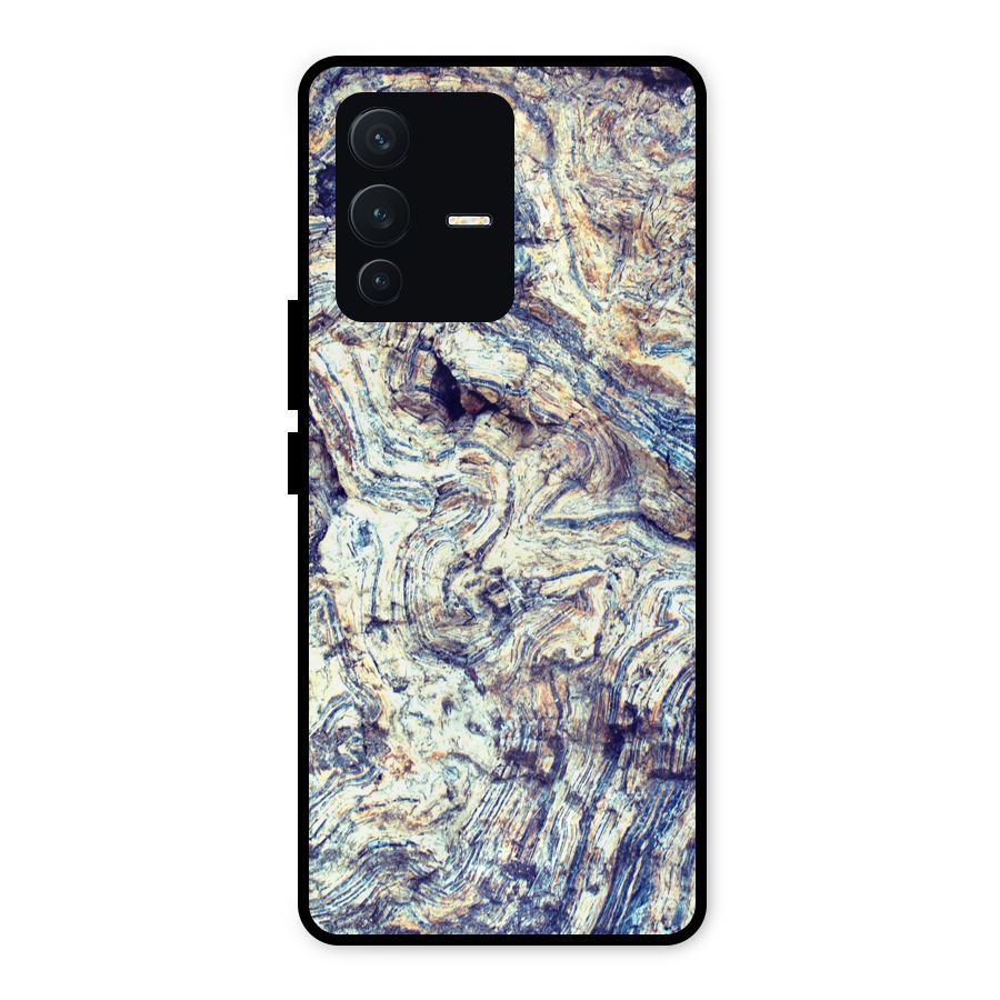 Marble Pattern Metal Back Case for Vivo V23 5G