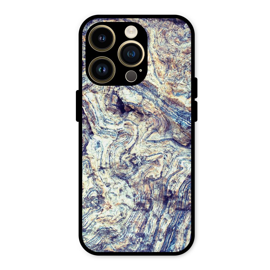 Marble Pattern Metal Back Case for iPhone 14 Pro