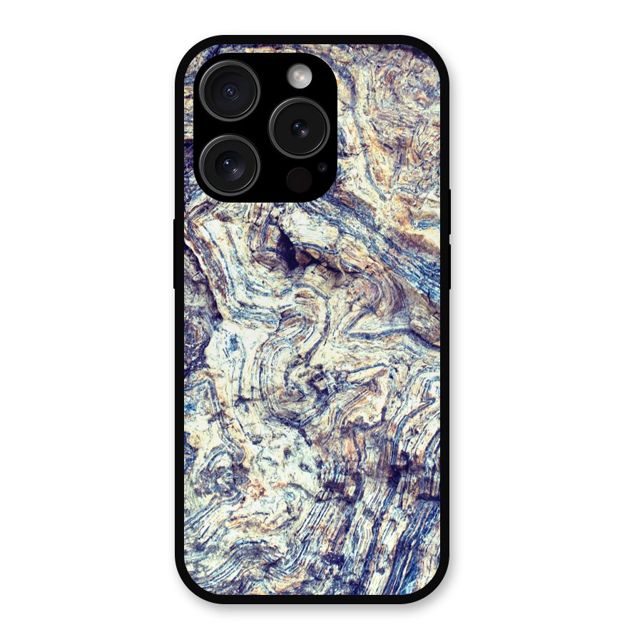 Marble Pattern Metal Back Case for iPhone 15 Pro