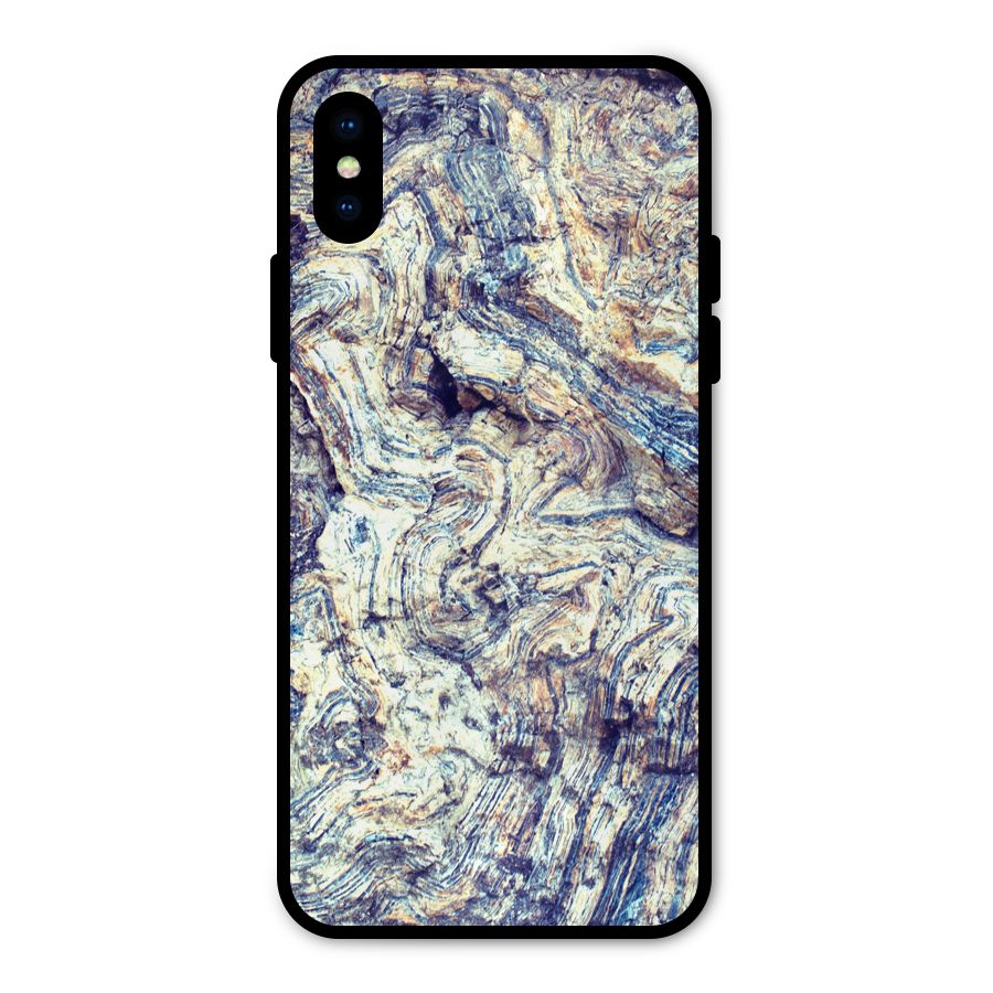 Marble Pattern Metal Back Case for iPhone XS