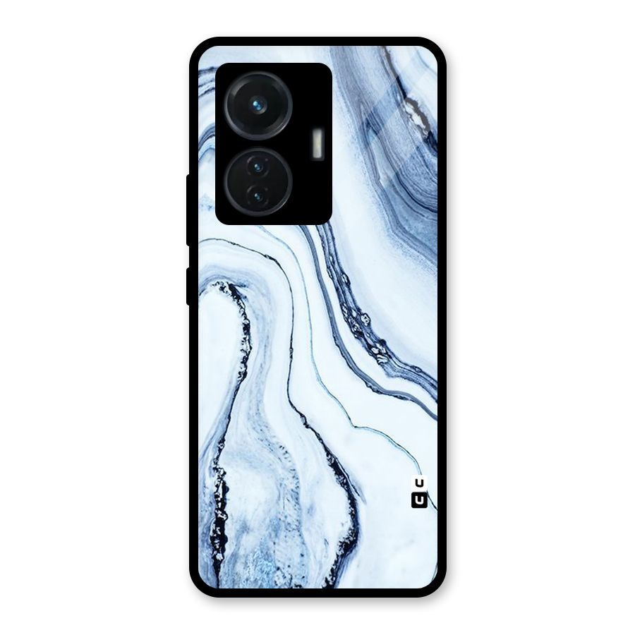 Marble Style (Printed) Glass Back Case for iQOO Z6 44W