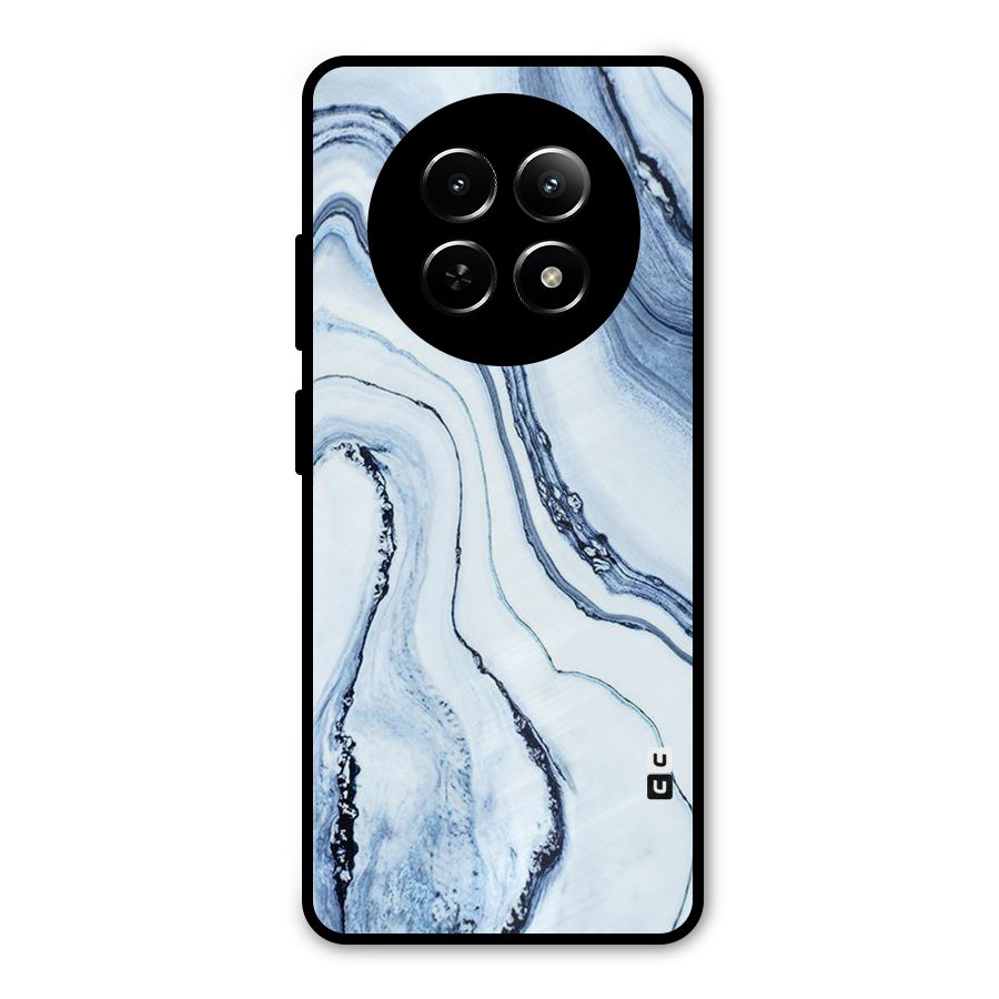 Marble Style (Printed) Metal Back Case for Realme 13