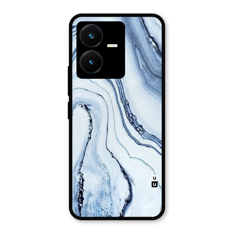 Marble Style (Printed) Metal Back Case for Vivo Y22