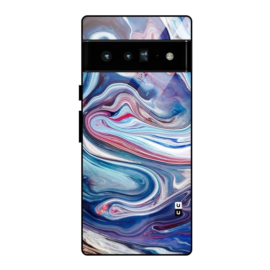 Marble Style Printed Glass Back Case for Google Pixel 6 Pro