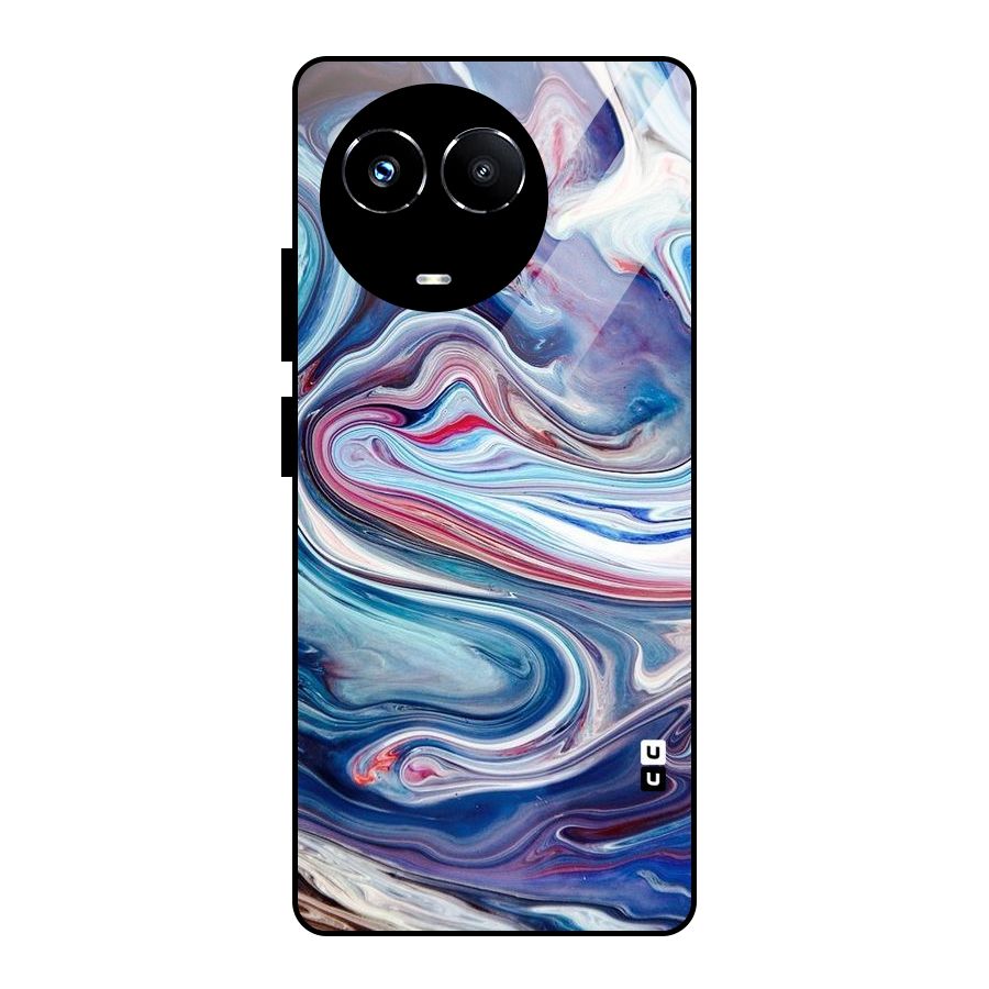 Marble Style Printed Glass Back Case for Realme 11X