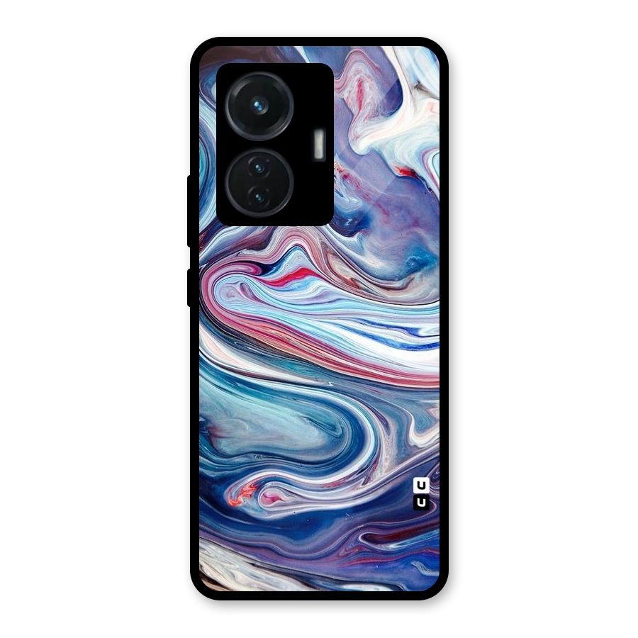 Marble Style Printed Glass Back Case for Vivo T1 44W